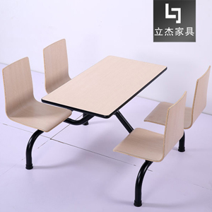 深圳公司企业食堂连体餐桌椅DF-04