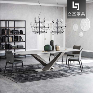 意式大理石餐桌长方形极简餐桌HF-T09