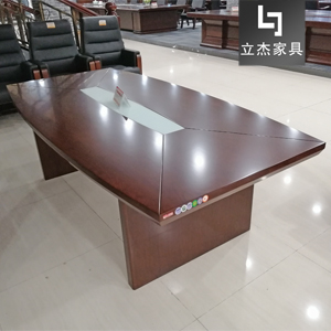 会议桌实木贴皮长桌油漆会议台PCT-YL06